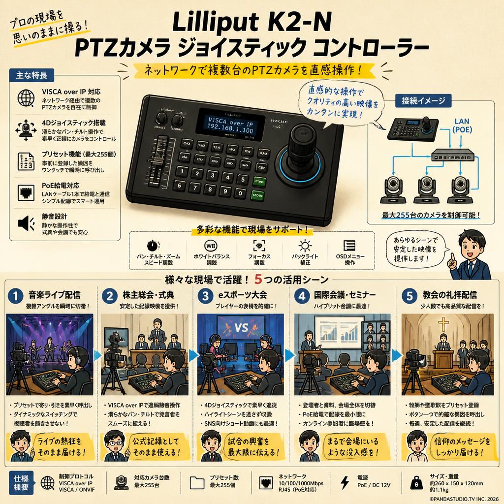 Lilliput K2-N PTZカメラ ジョイスティック コントローラー 用途