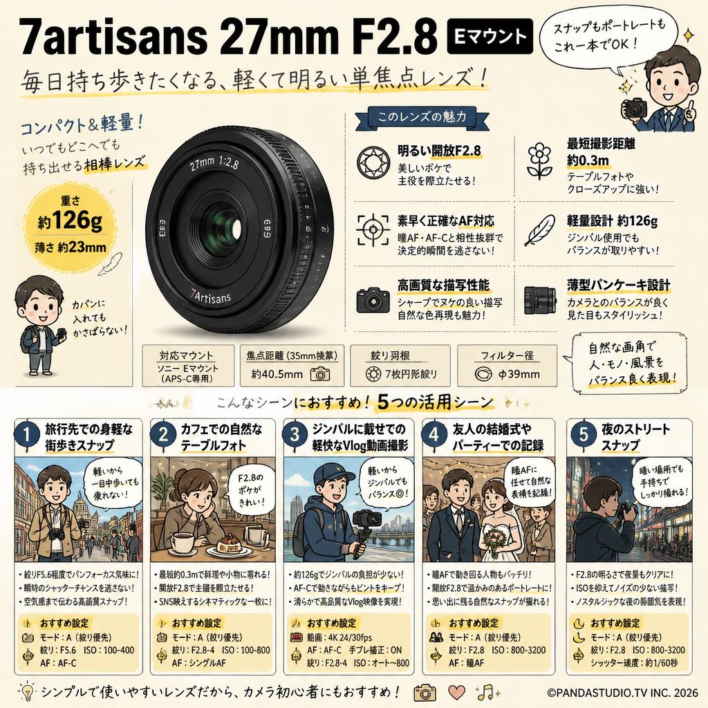 7artisans 27mm F2.8  Eマウント 用途