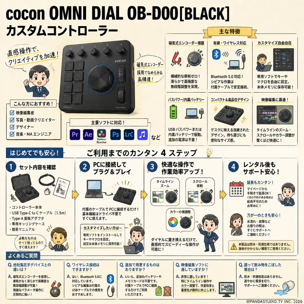 cocon OMNI DIAL OB-D00[BLACK] カスタムコントローラー FAQ（よくある質問と答え）