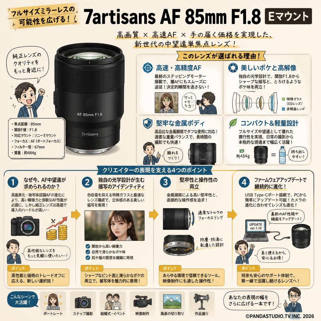 7artisans AF 85mm F1.8  Eマウント 概要