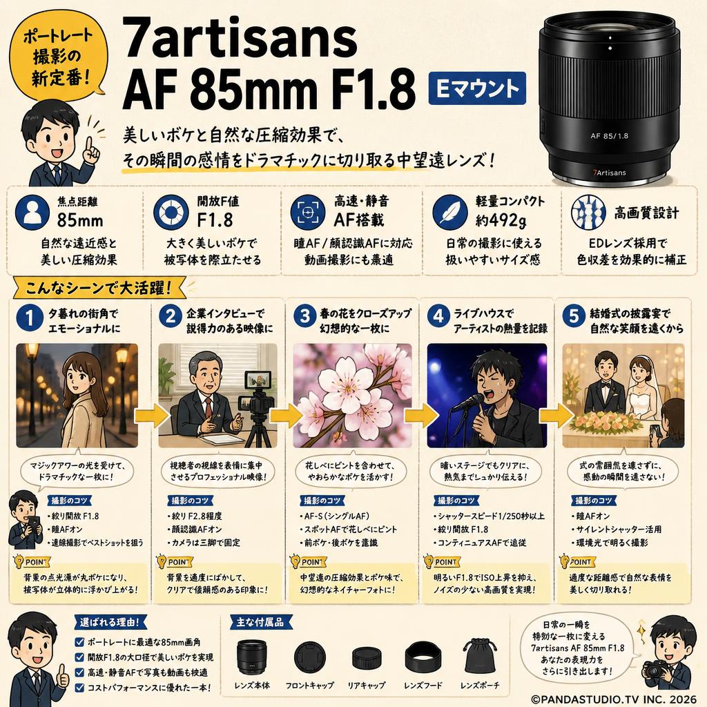 7artisans AF 85mm F1.8  Eマウント 用途