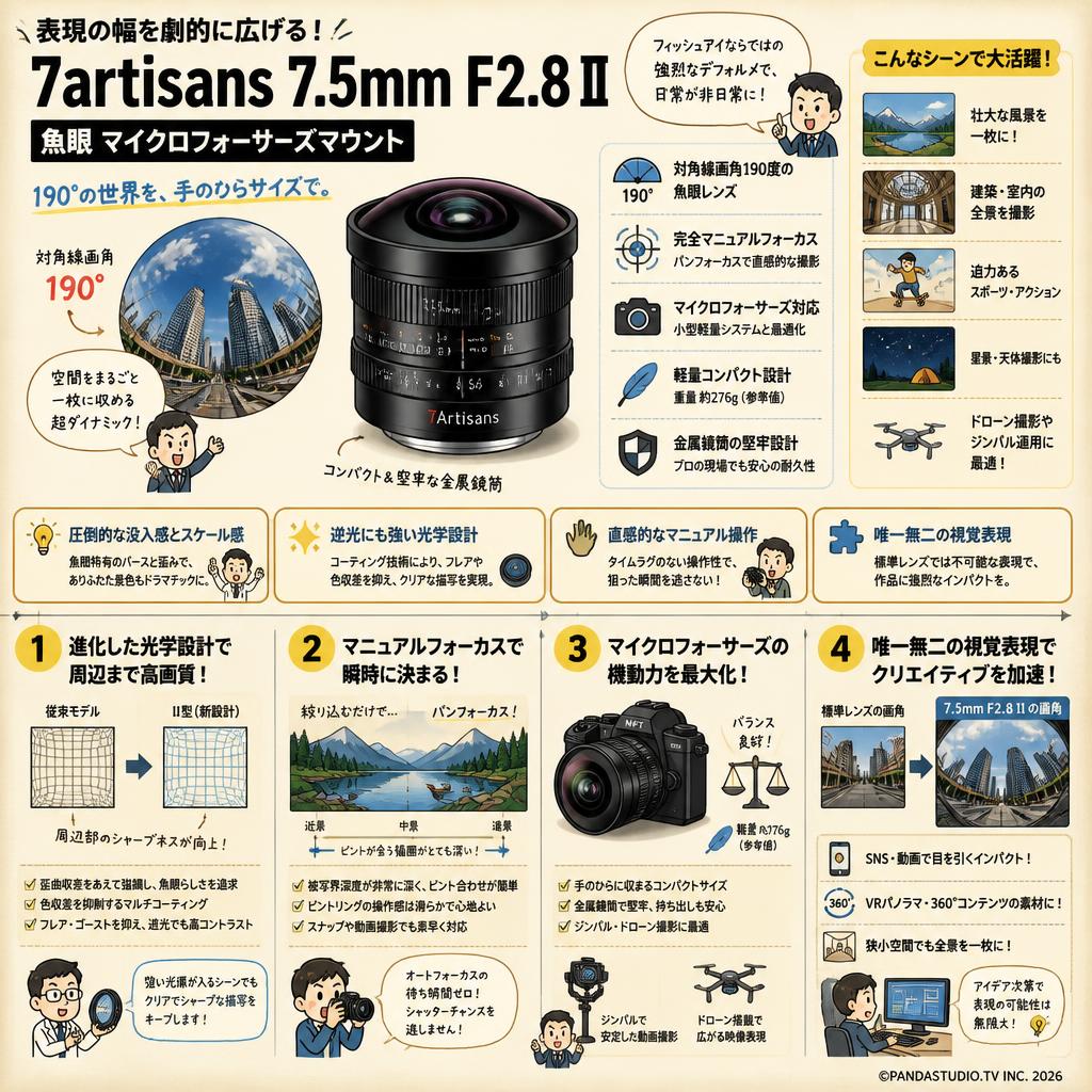 7artisans 7.5mm F2.8 II 魚眼 マイクロフォーサーズマウント 概要