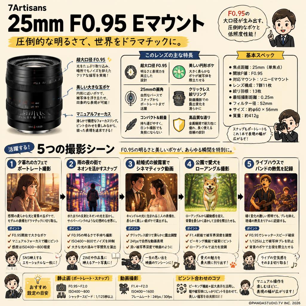7Artisans 25mm F0.95 Eマウント 用途