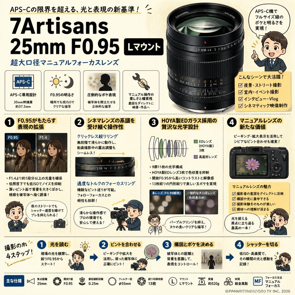 7Artisans 25mm F0.95 Lマウント 概要