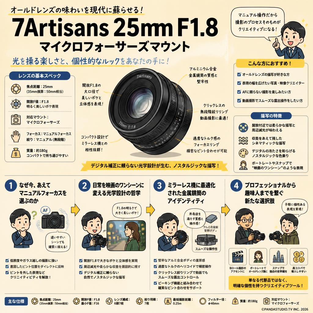 7Artisans 25mm F1.8 マイクロフォーサーズマウント 概要
