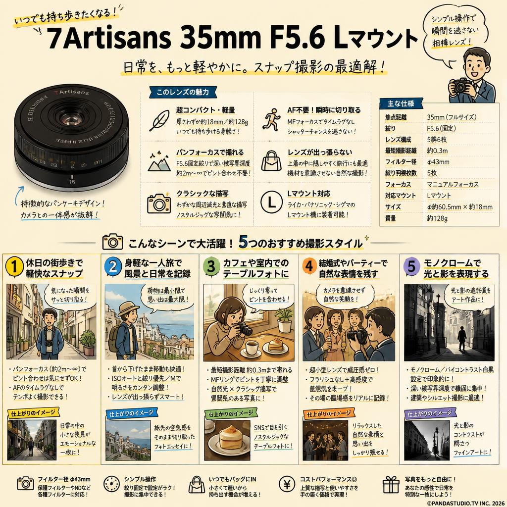 7Artisans 35mm F5.6 Lマウント 用途