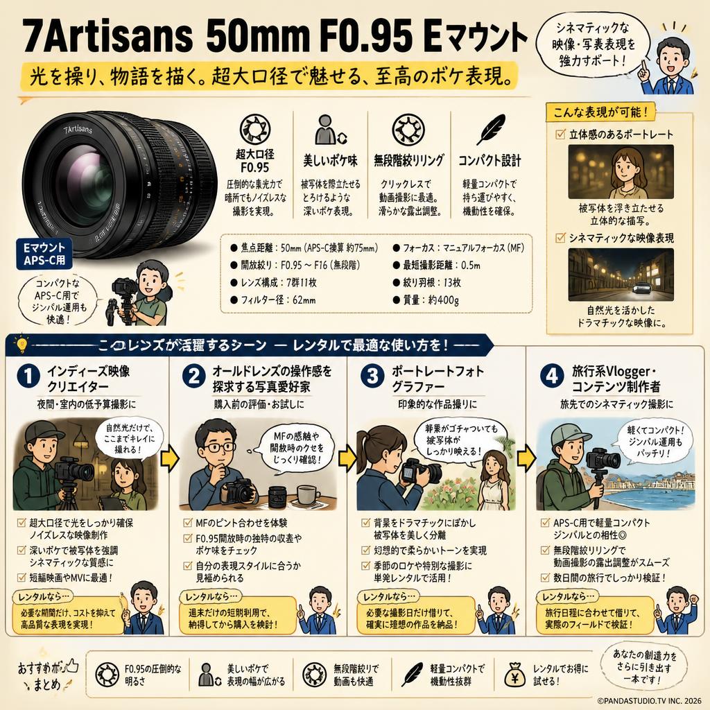 7Artisans 50mm F0.95 Eマウント おもな対象のお客様