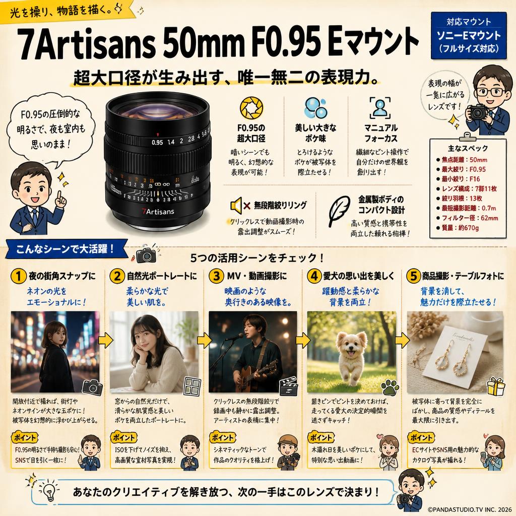 7Artisans 50mm F0.95 Eマウント 用途