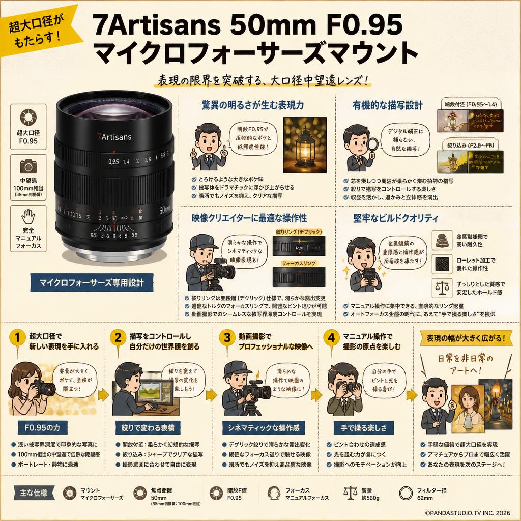 7Artisans 50mm F0.95 マイクロフォーサーズマウント 概要