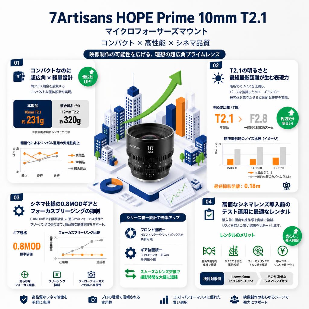 7Artisans HOPE Prime 10mm T2.1 マイクロフォーサーズマウント セールスポイント