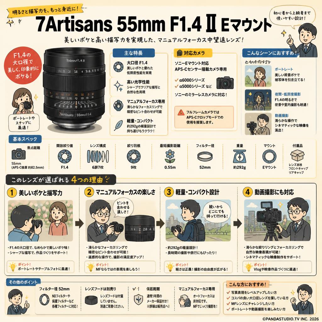 7Artisans 55mm F1.4 II  Eマウント FAQ（よくある質問と答え）