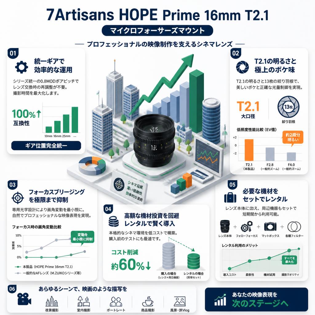 7Artisans HOPE Prime 16mm T2.1 マイクロフォーサーズマウント セールスポイント