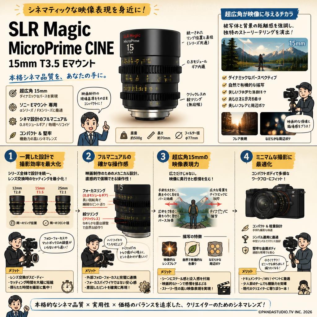 SLR Magic / MicroPrime CINE / 15mm T3.5 Eマウント 概要