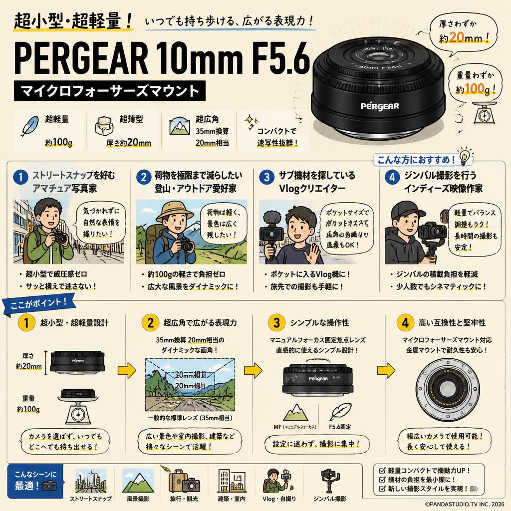 Pergear 10mm F5.6 マイクロフォーサーズマウント おもな対象のお客様