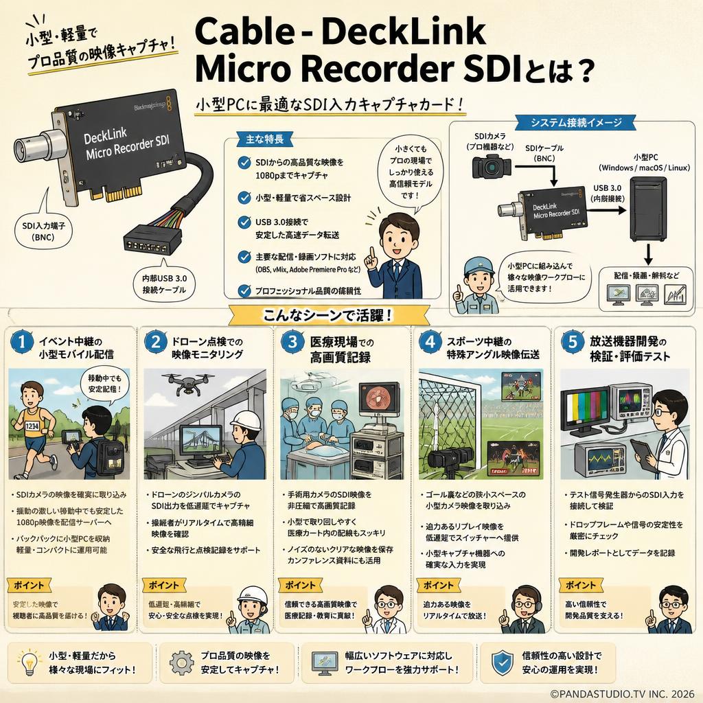 Cable - DeckLink Micro Recorder SDI 用途