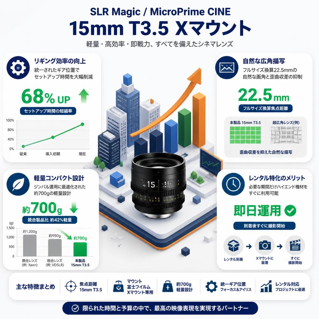 SLR Magic / MicroPrime CINE / 15mm T3.5 Xマウント セールスポイント