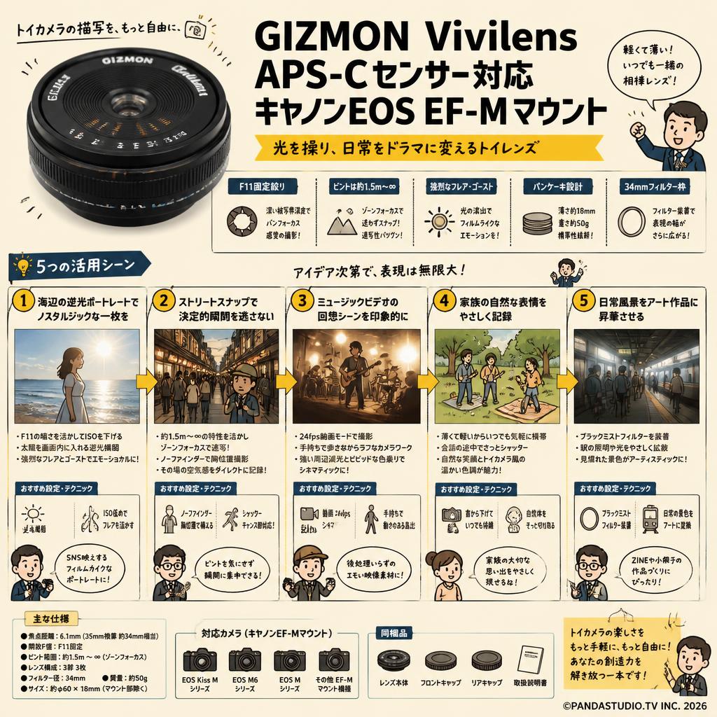 GIZMON Vivilens APS-Cセンサー対応 キャノンEOS EF-Mマウント 用途