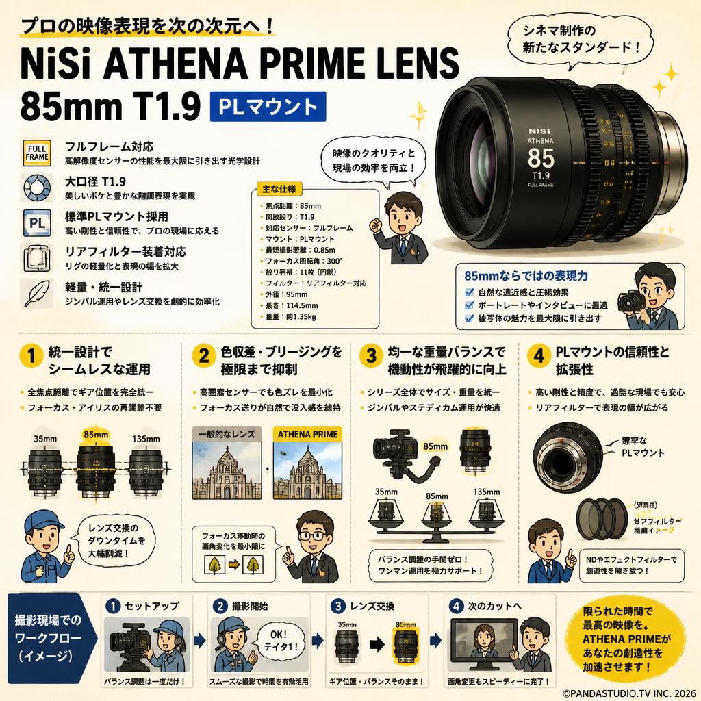 NiSi ATHENA PRIME LENS 85mm T1.9 PLマウント ( ath85t19-pl ) 概要