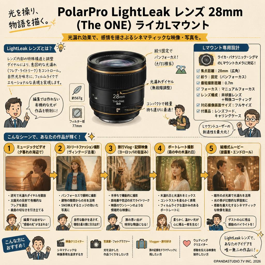 PolarPro LightLeak レンズ 28mm (The ONE) ライカLマウント 用途