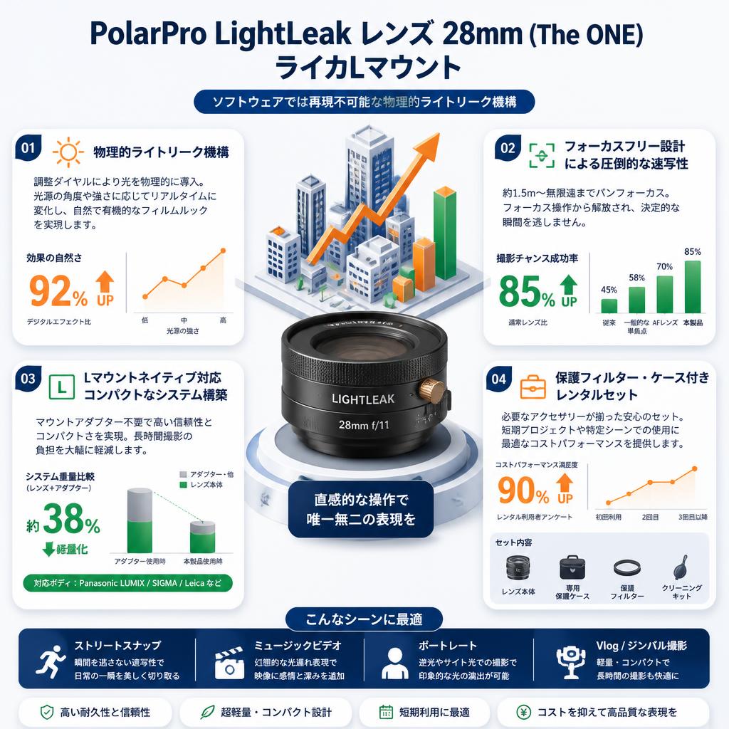 PolarPro LightLeak レンズ 28mm (The ONE) ライカLマウント セールスポイント