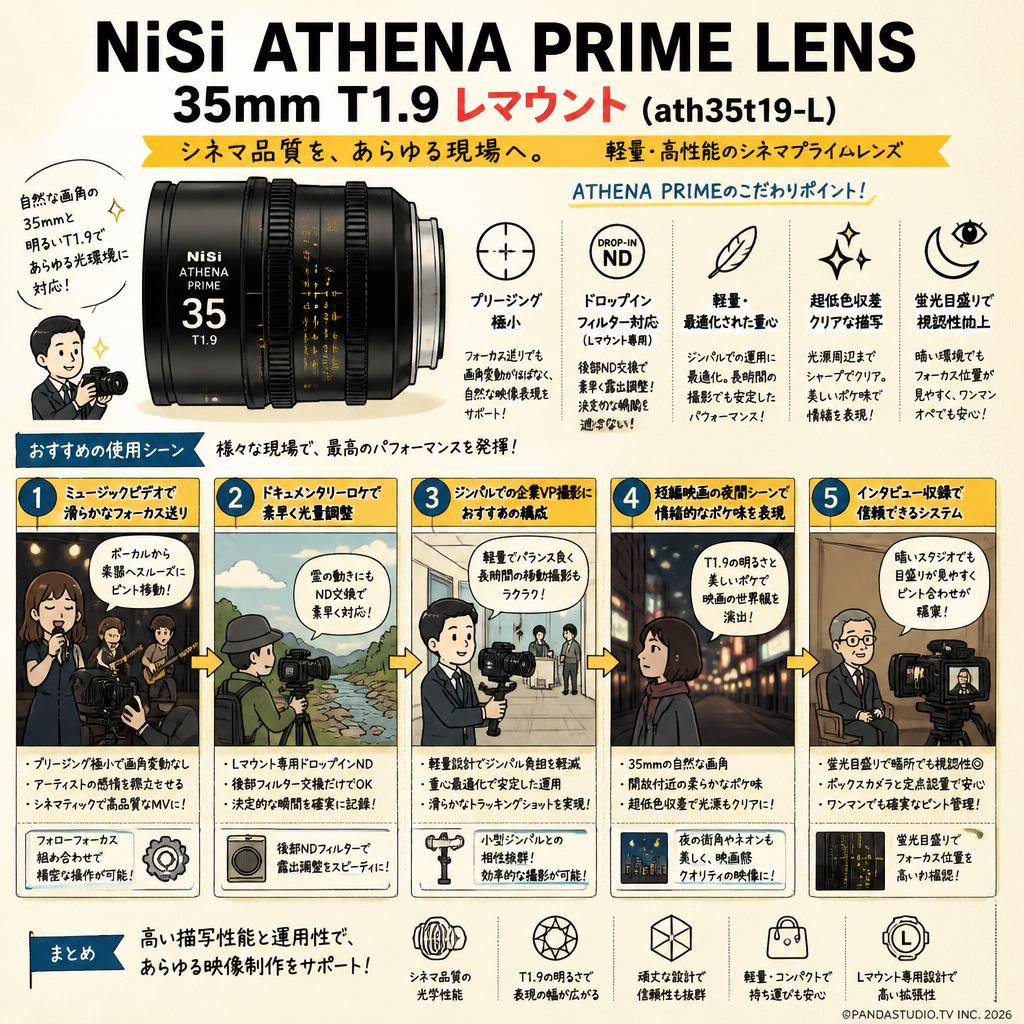 NiSi ATHENA PRIME LENS 35mm T1.9 Lマウント ( ath35t19-L ) 用途