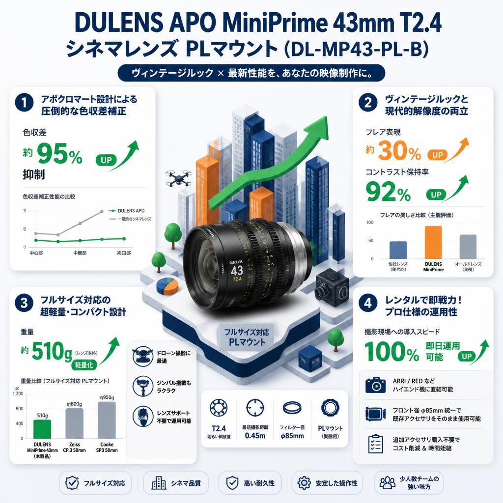 DULENS APO MiniPrime 43mm T2.4 シネマレンズ PLマウント ( DL-MP43-PL-B ) セールスポイント