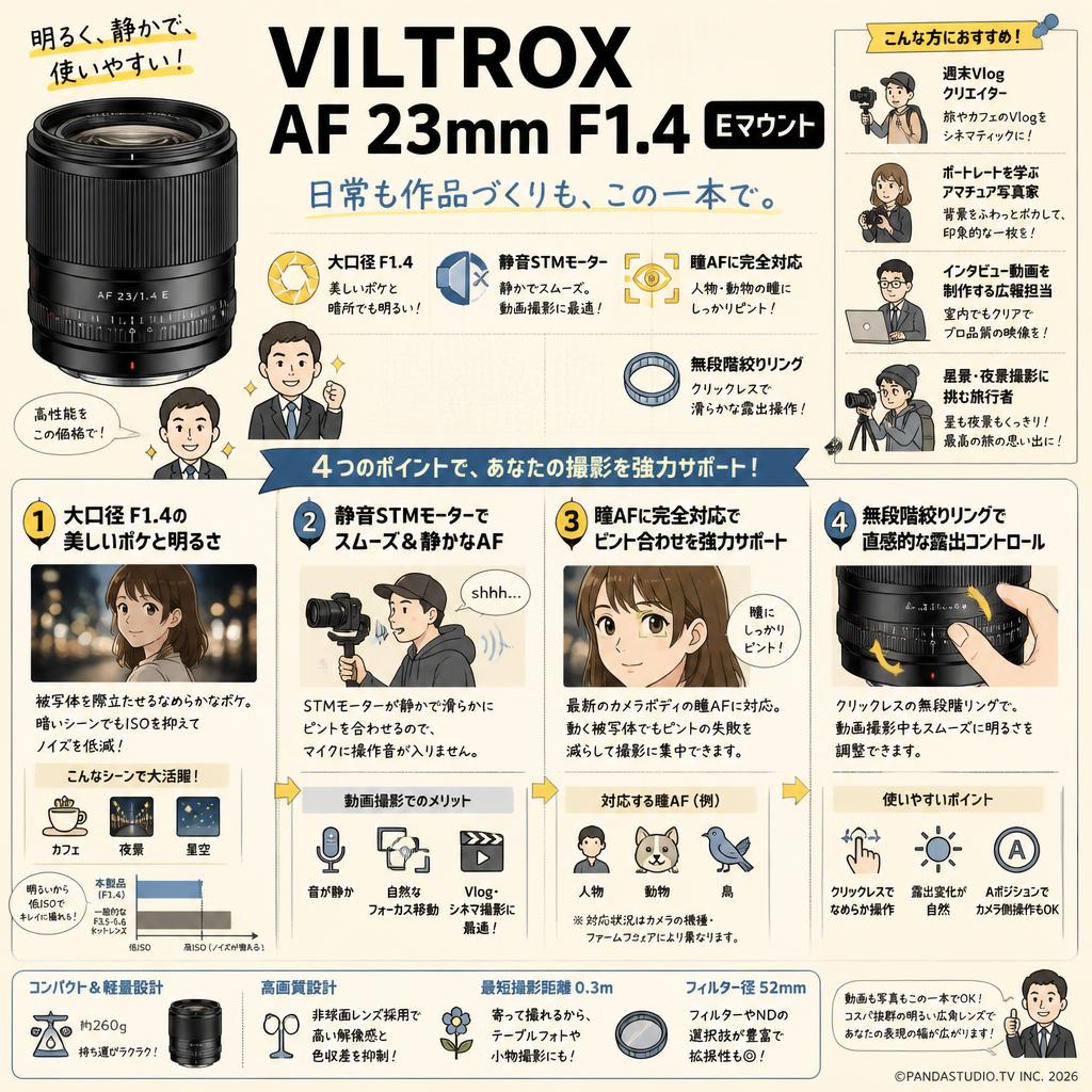 VILTROX AF 23mm F1.4  Eマウント ( AF 23/1.4 STM ) おもな対象のお客様
