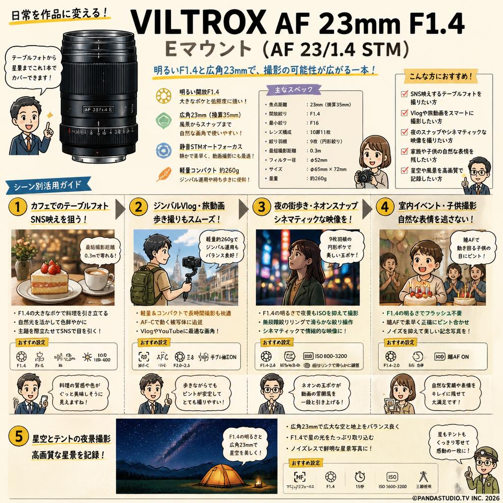 VILTROX AF 23mm F1.4  Eマウント ( AF 23/1.4 STM ) 用途