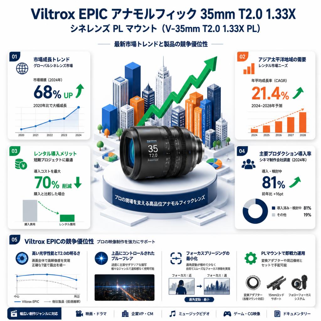 Viltrox EPIC アナモルフィック 35mm T2.0 1.33X シネレンズ PL マウント ( V-35mm T2.0 1.33X PL ) セールスポイント
