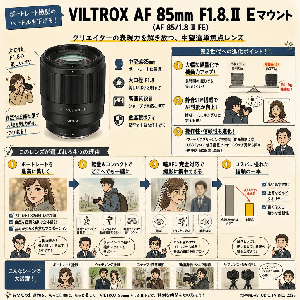 VILTROX AF 85mm F1.8 II Eマウント ( AF 85/1.8 II FE ) 概要