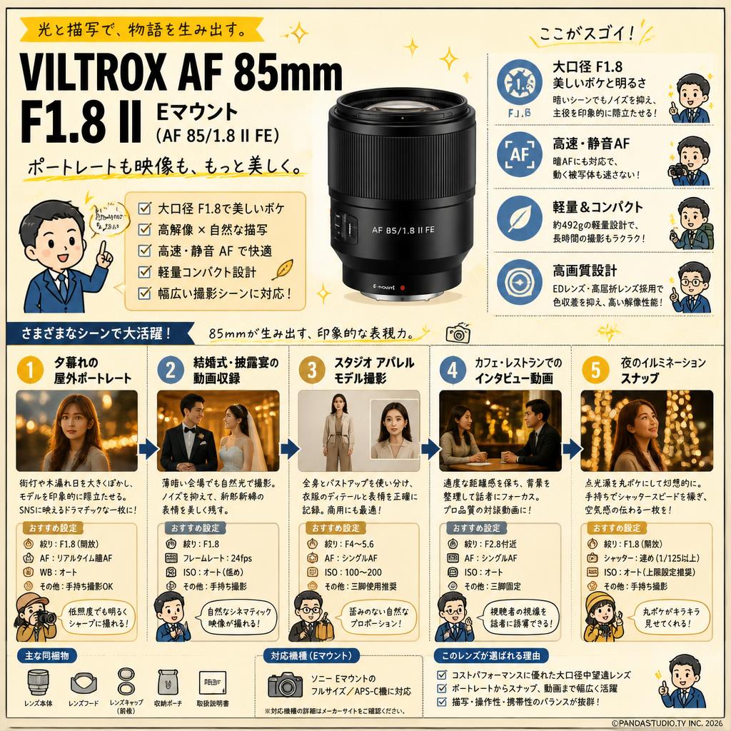 VILTROX AF 85mm F1.8 II Eマウント ( AF 85/1.8 II FE ) 用途