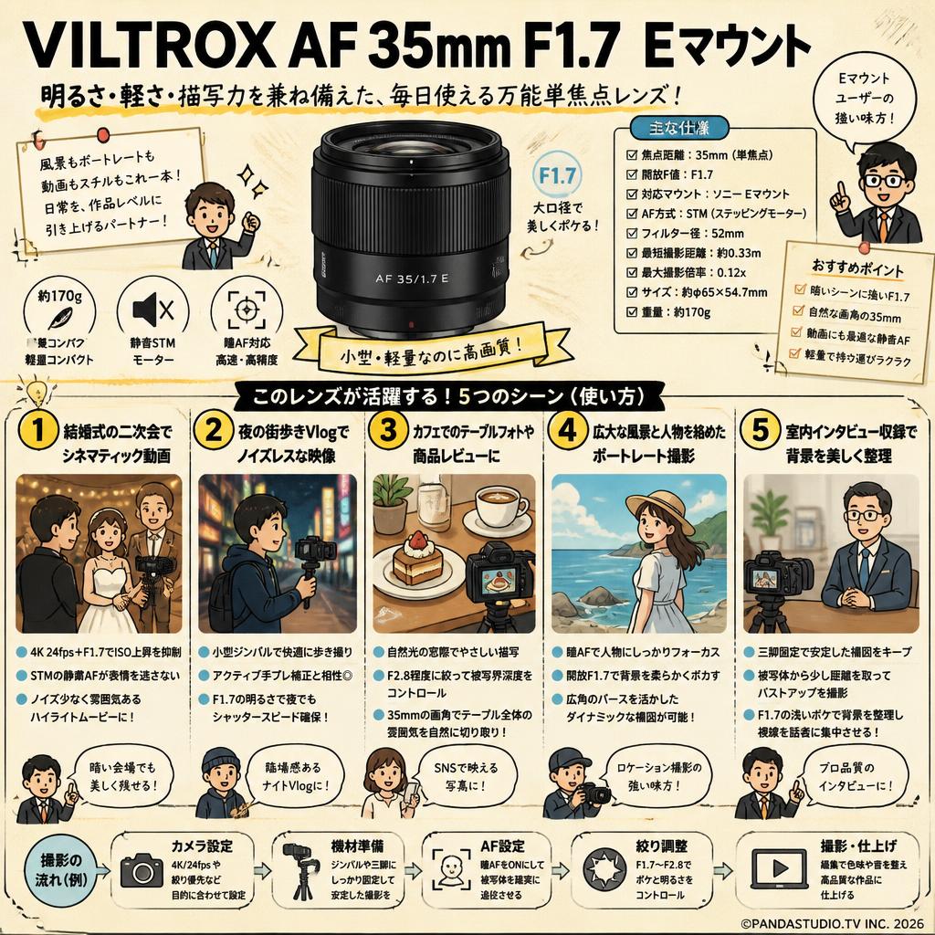 VILTROX AF 35mm F1.7  Eマウント 用途