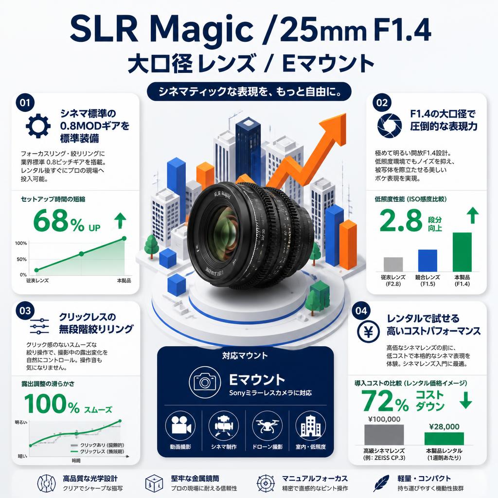 SLR Magic /25mm F1.4  / 大口径 レンズ / Eマウント セールスポイント