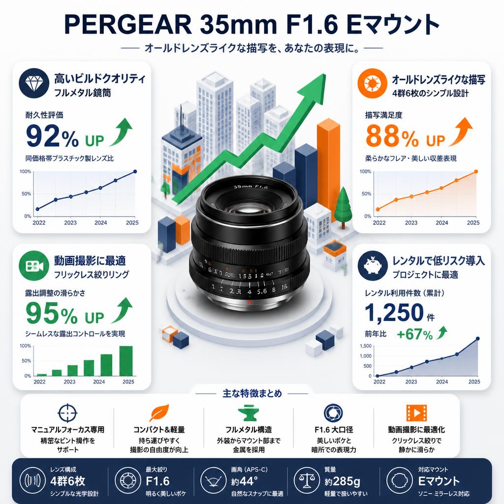 PERGEAR 35mm F1.6 Eマウント セールスポイント