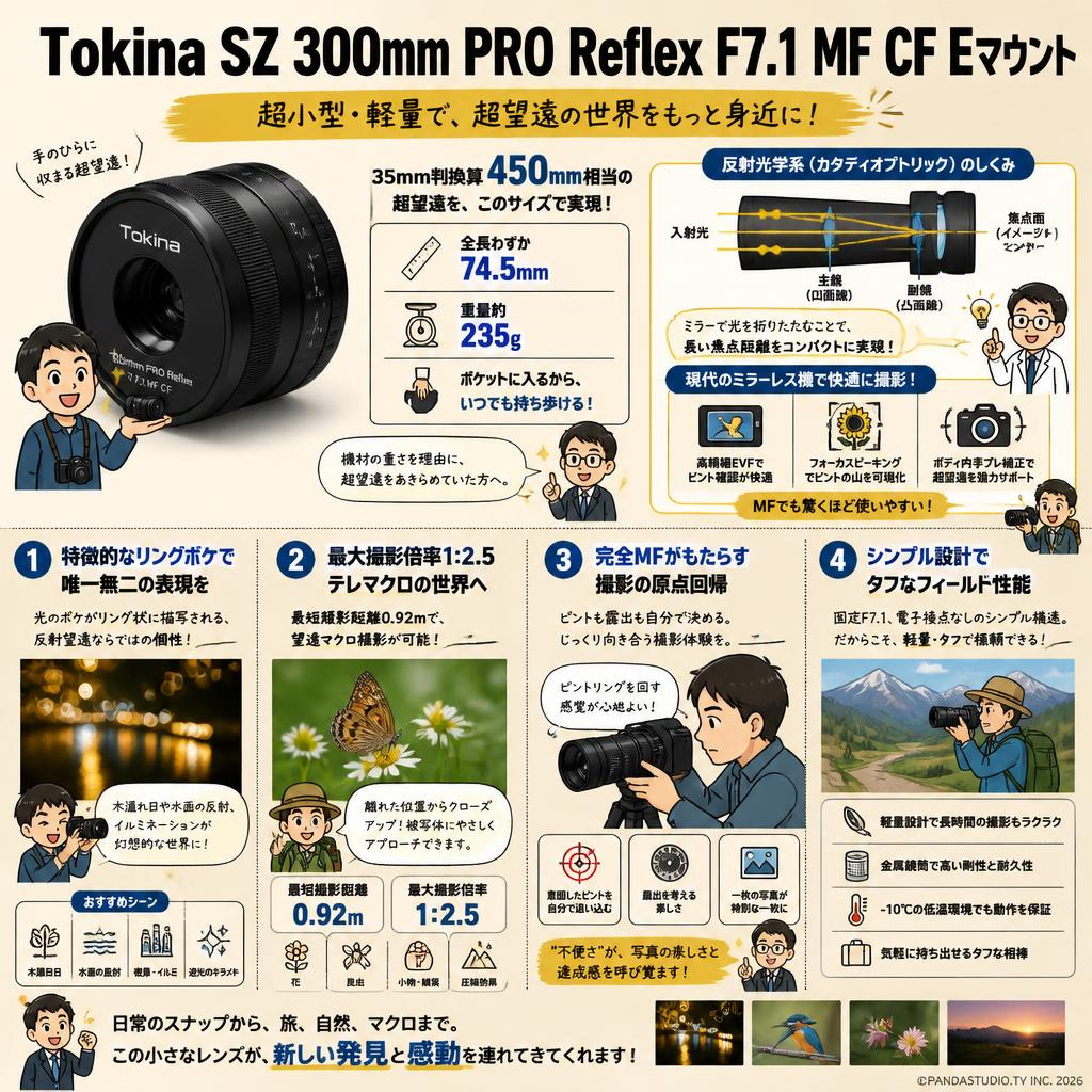 Tokina SZ 300mm PRO Reflex F7.1 MF CF Eマウント 概要