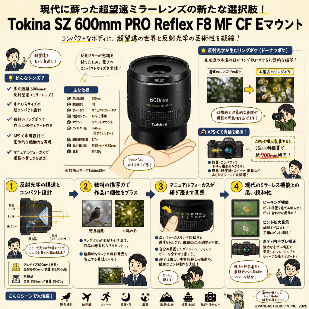 Tokina SZ 600mm PRO Reflex F8 MF CF Eマウント 概要