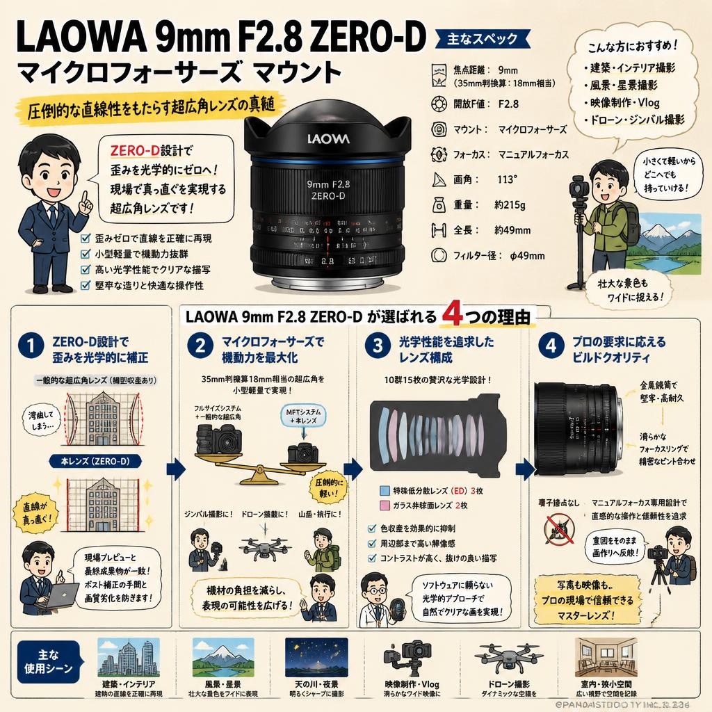 LAOWA 9mm F2.8 ZERO-D マイクロフォーサーズ マウント 概要