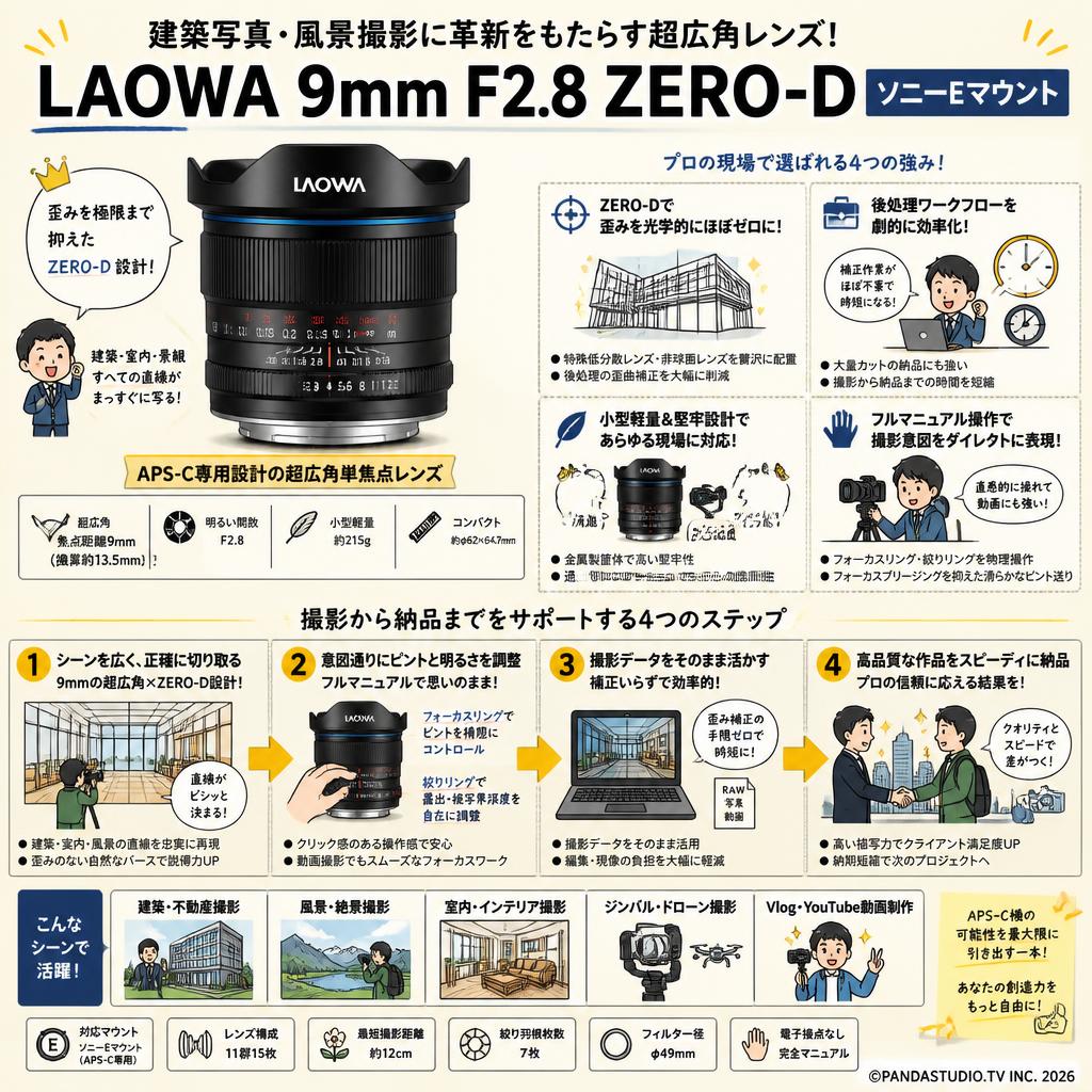 LAOWA 9mm F2.8 ZERO-D ソニーEマウント 概要