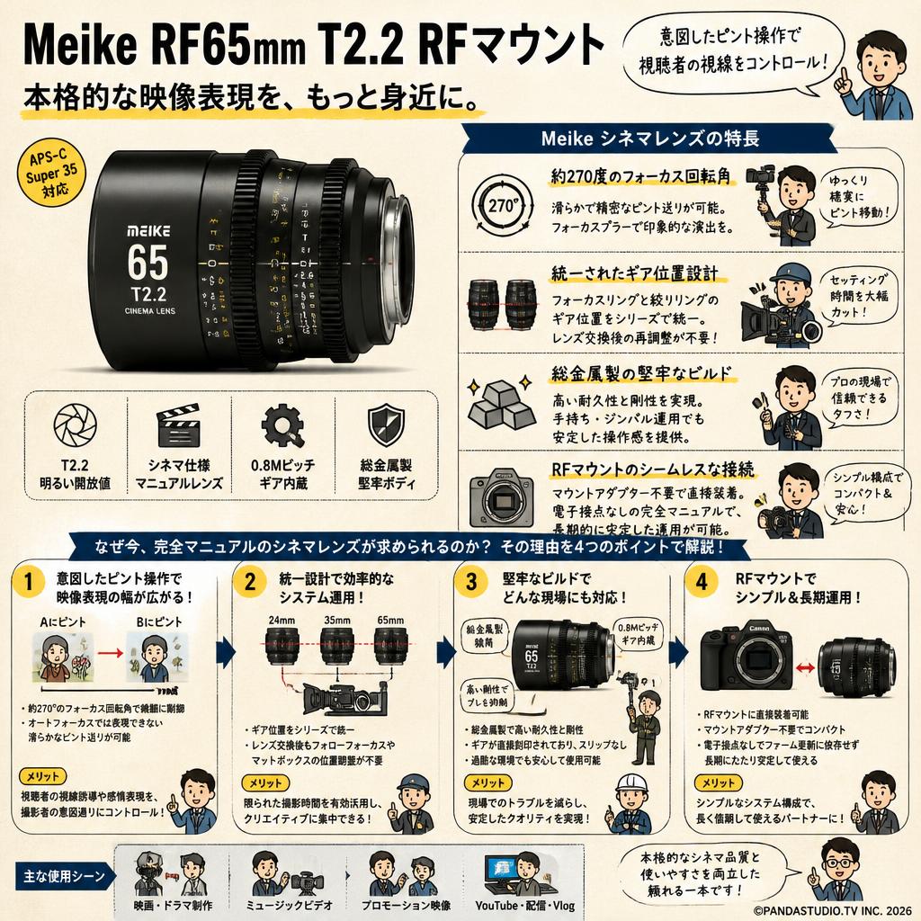Meike RF65mm T2.2 RFマウント 概要