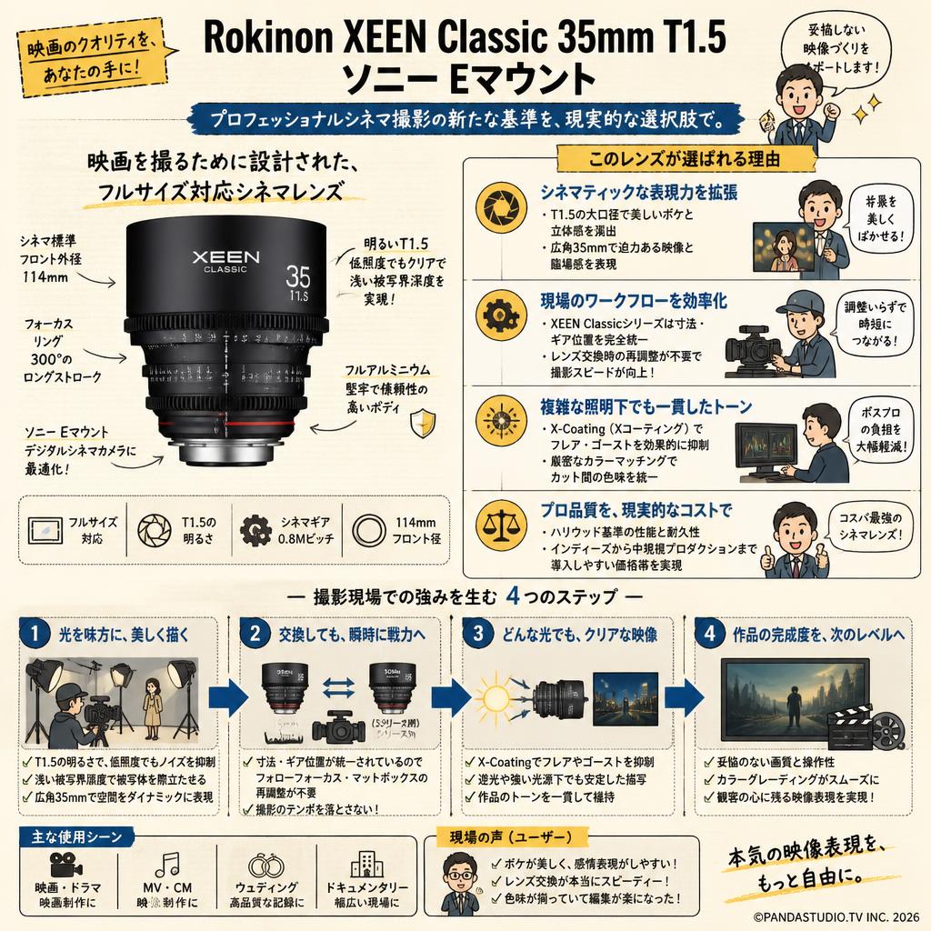 Rokinon XEEN Classic 35mm T1.5 ソニー Eマウント 概要