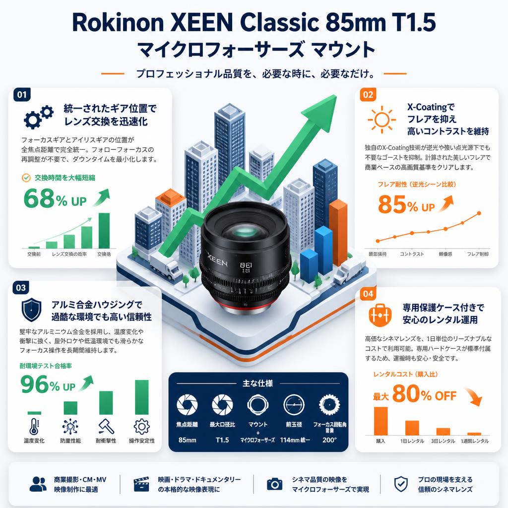 Rokinon XEEN Classic 85mm T1.5 マイクロフォーサーズ マウント セールスポイント