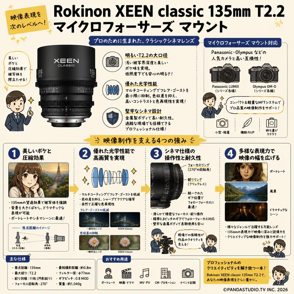 Rokinon XEEN classic 135mm T2.2 マイクロフォーサーズ マウント 概要