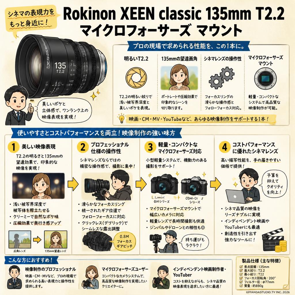 Rokinon XEEN classic 135mm T2.2 マイクロフォーサーズ マウント おもな対象のお客様