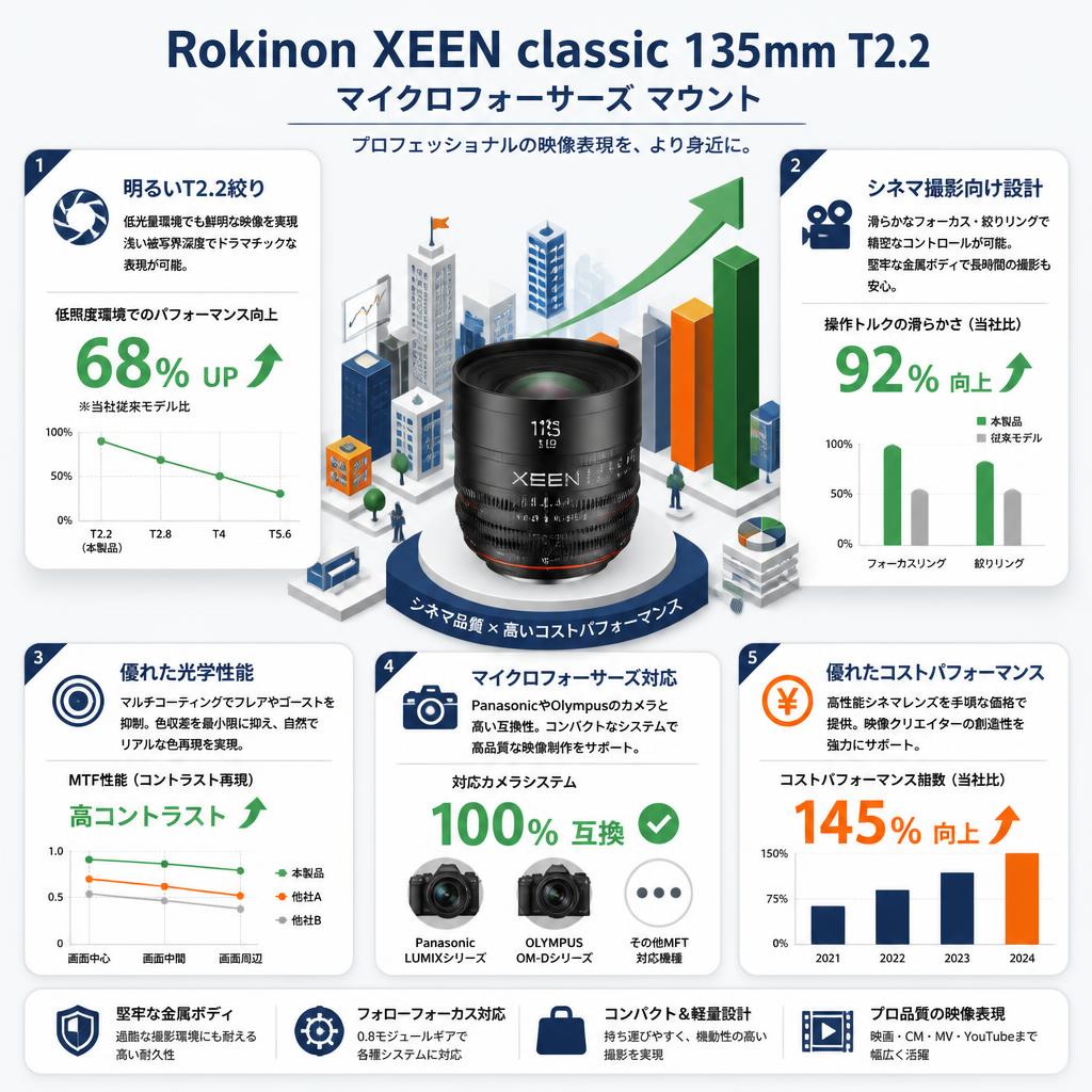 Rokinon XEEN classic 135mm T2.2 マイクロフォーサーズ マウント セールスポイント