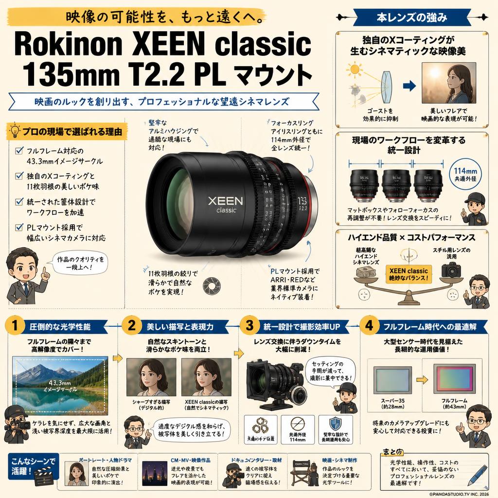 Rokinon XEEN classic 135mm T2.2 PL マウント 概要