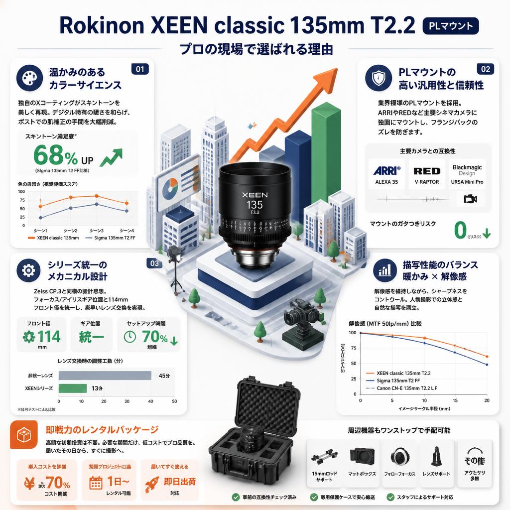Rokinon XEEN classic 135mm T2.2 PL マウント セールスポイント