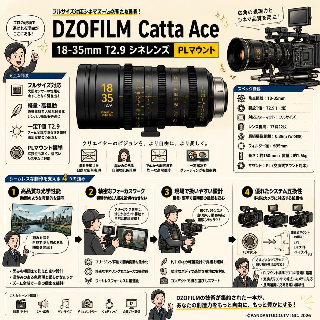 DZOFILM Catta Ace 18-35mm T2.9 シネレンズ PLマウント 概要