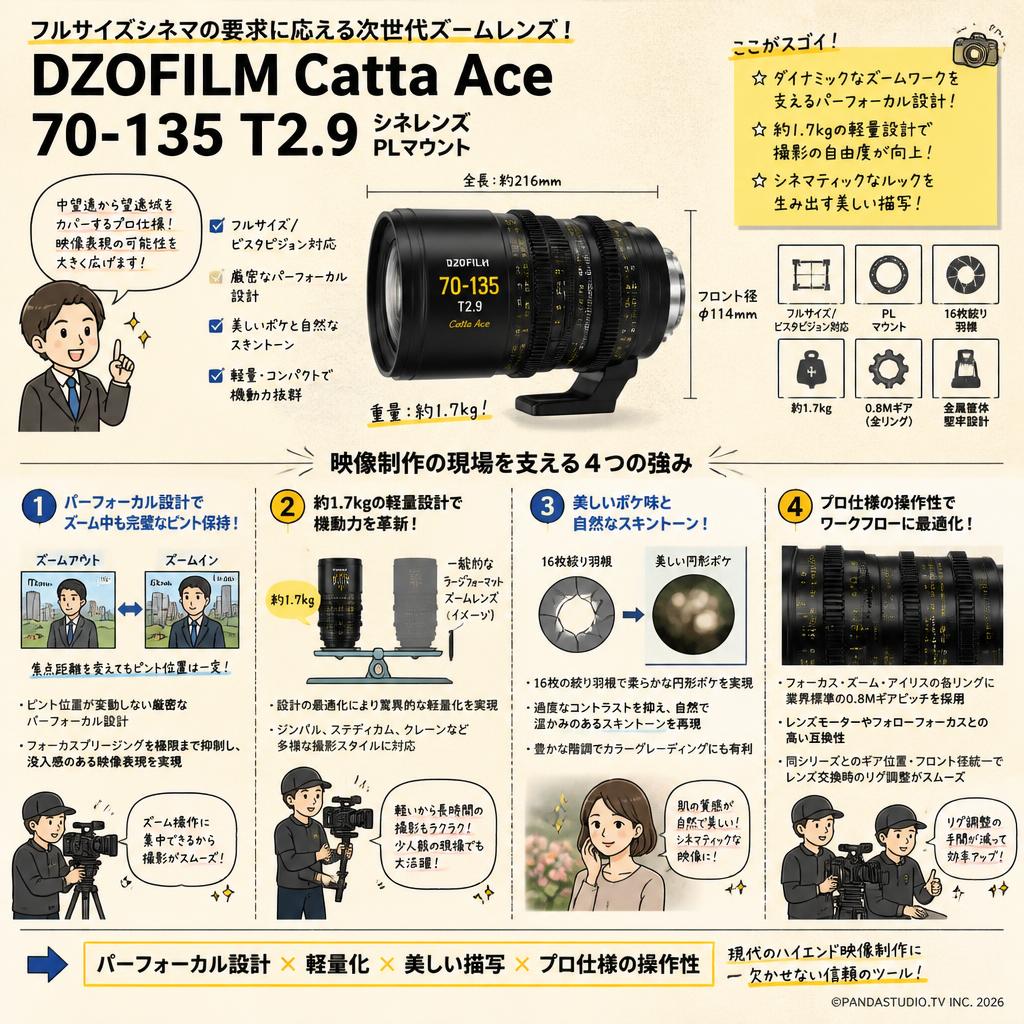 DZOFILM Catta Ace 70-135 T2.9 シネレンズ PLマウント 概要