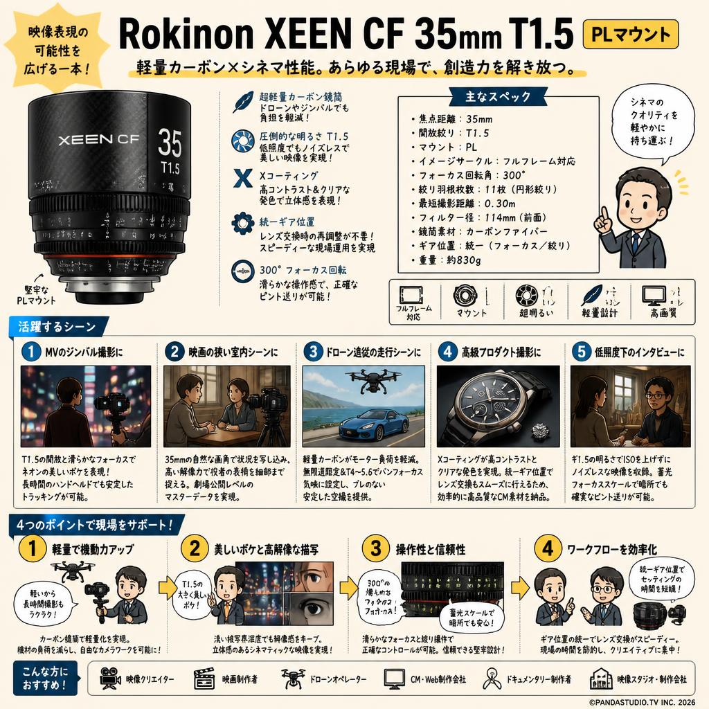 Rokinon XEEN CF 35mm T1.5 PL マウント 用途