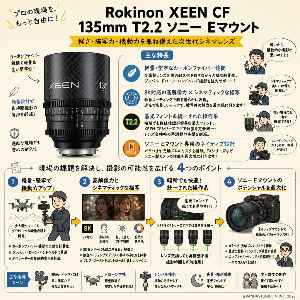 Rokinon XEEN CF 135mm T2.2 ソニー Eマウント 概要